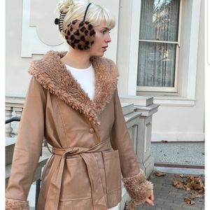 Faux Fur Leopard Ear Muffs NWT O/S